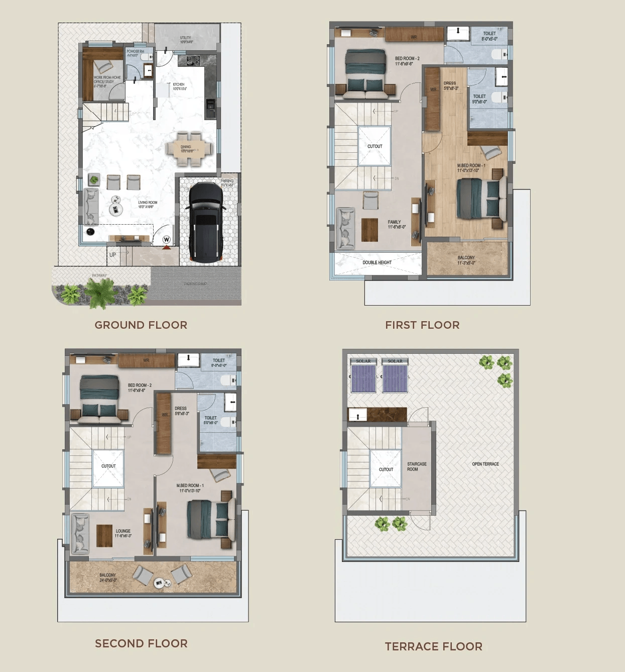 Raja Ira Unit plan - 2520 sq.ft.