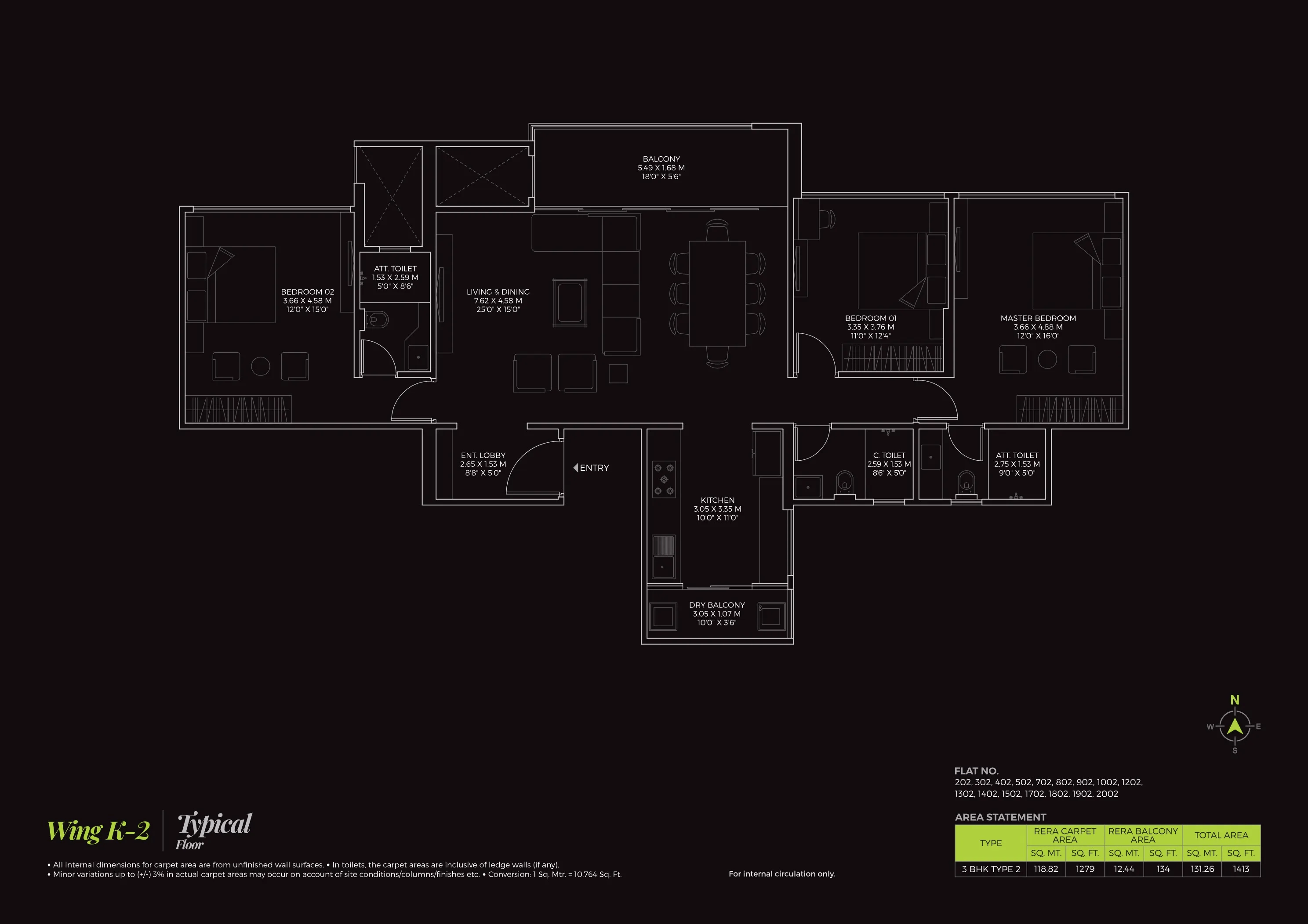 Unit plan - 1413 sq.ft.