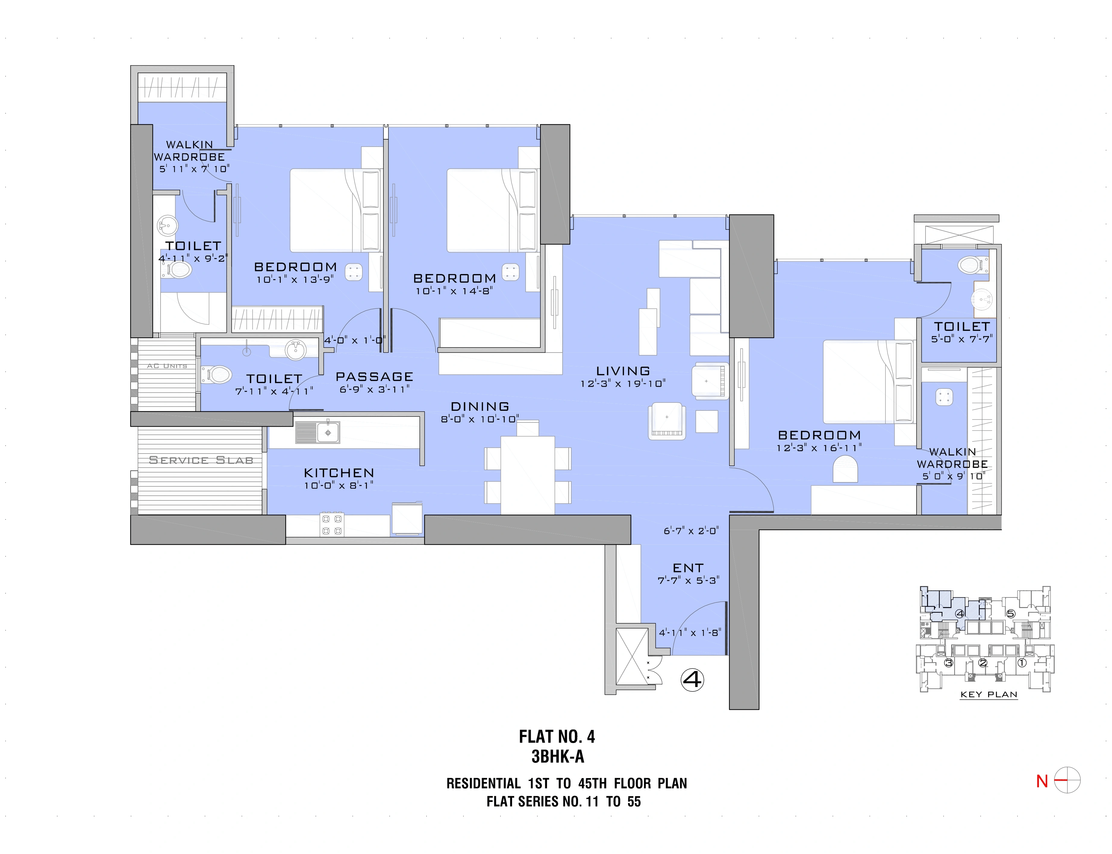 Ruparel Ariana Unit plan - 1315 sq.ft.