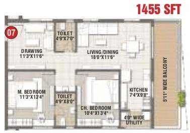 Svadha Mackenna Unit plan - 1018 sq.ft.