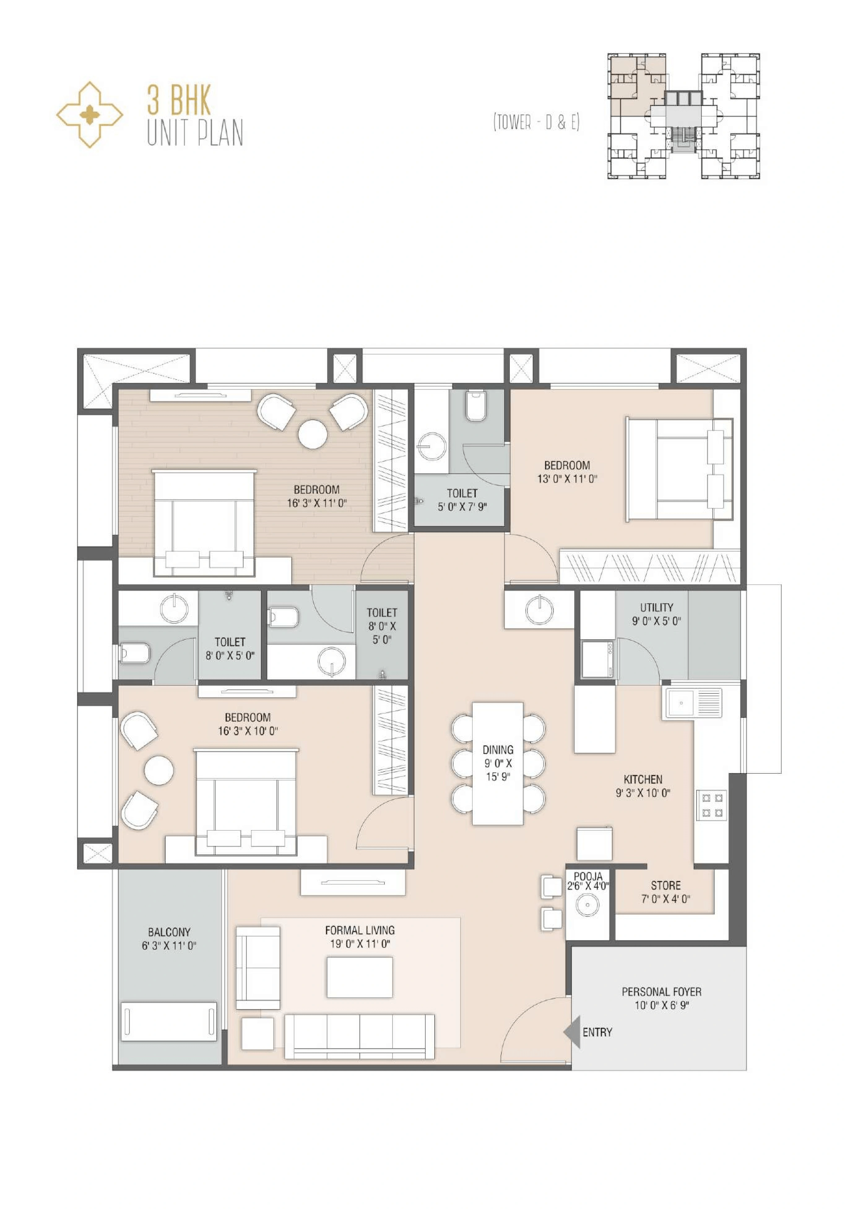Indraprasth Shivanta Unit plan - 1248 sq.ft.