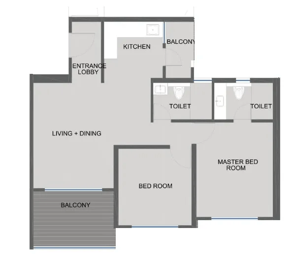 Kolte Patil Bond Unit plan - 766 sq.ft.