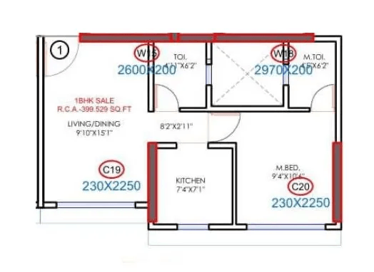 Rudra Starlight Unit plan - 400 sq.ft.