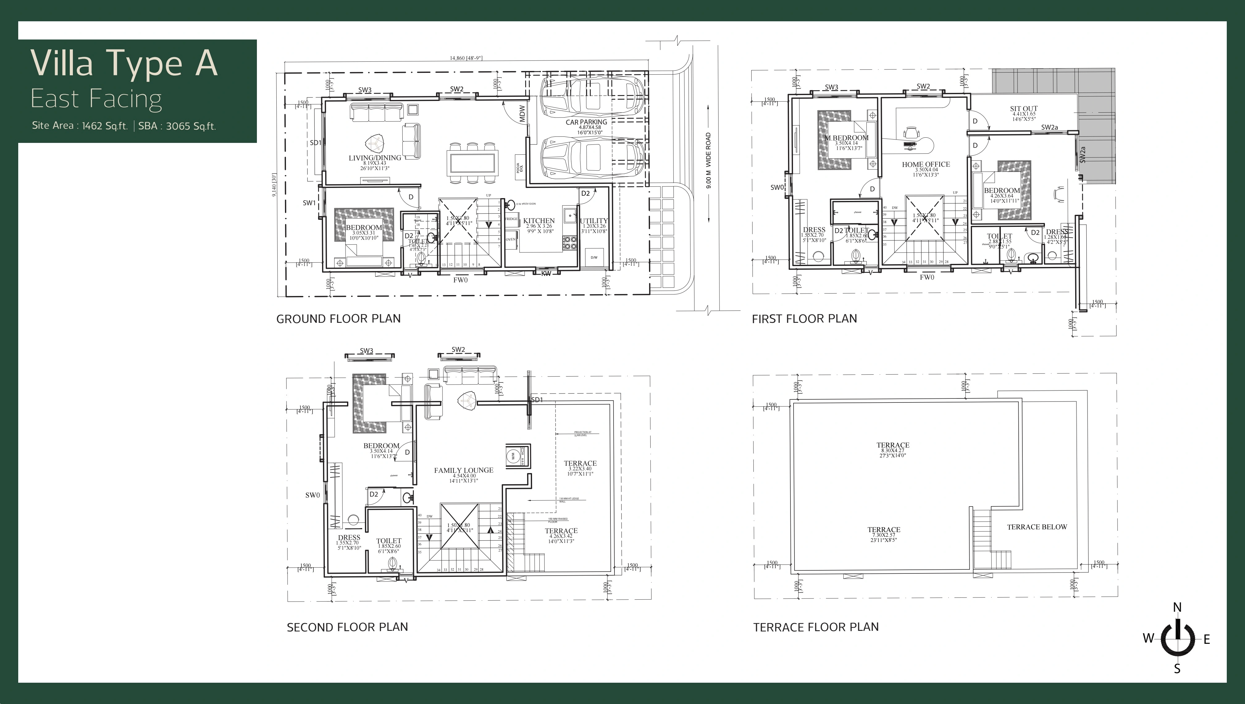 Trifecta Verde En Resplandor Unit plan - 1461 sq.ft.
