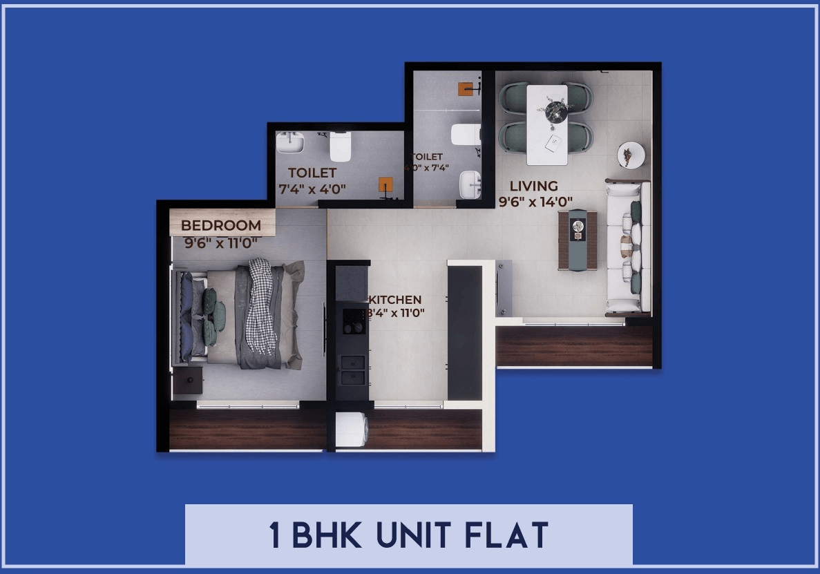Metro Pride Unit plan - 487 sq.ft.