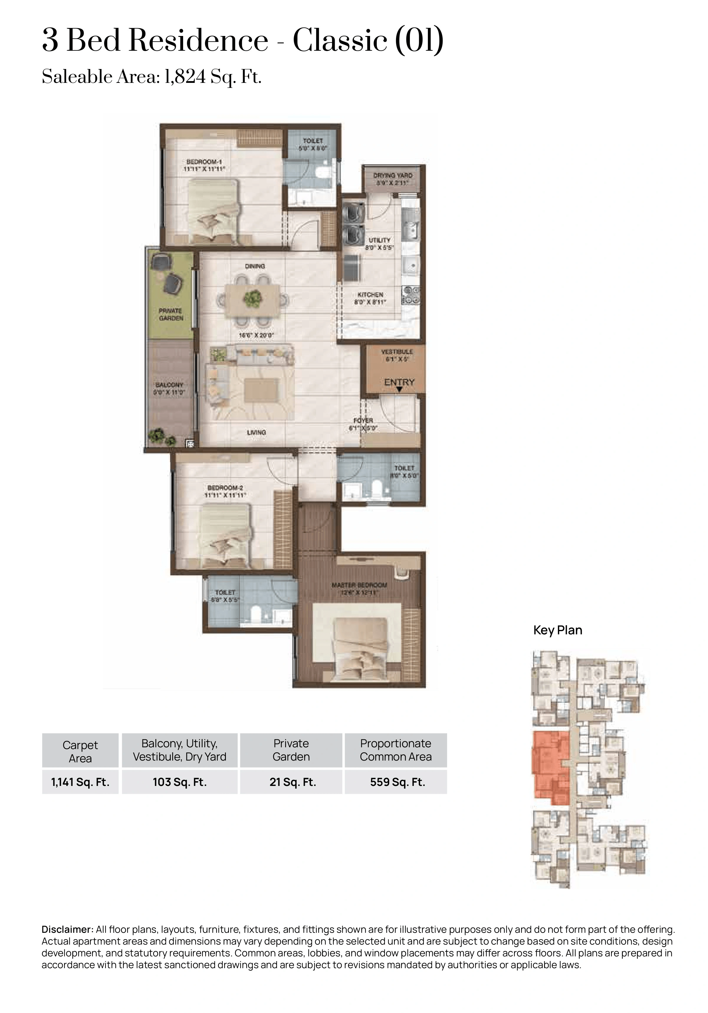 CKPC Heart Of Harmony Unit plan - 1141 sq.ft.