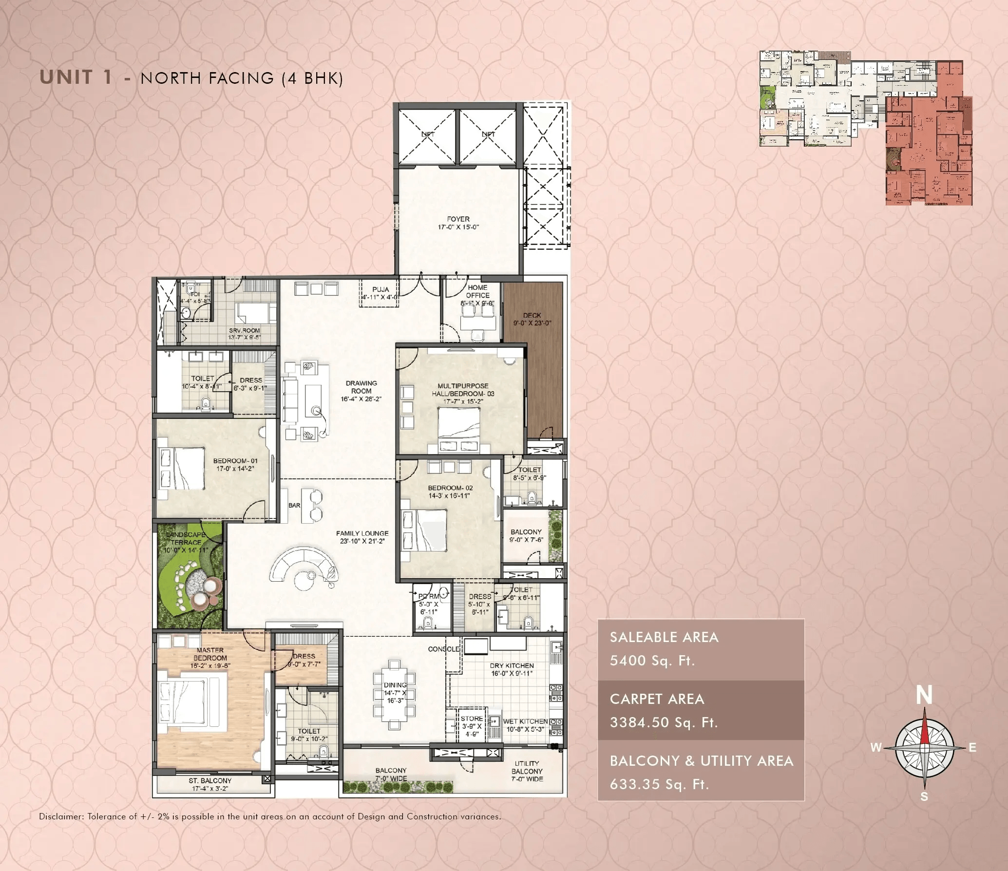 The Pearl by Auro Reality Unit plan - 3384 sq.ft.