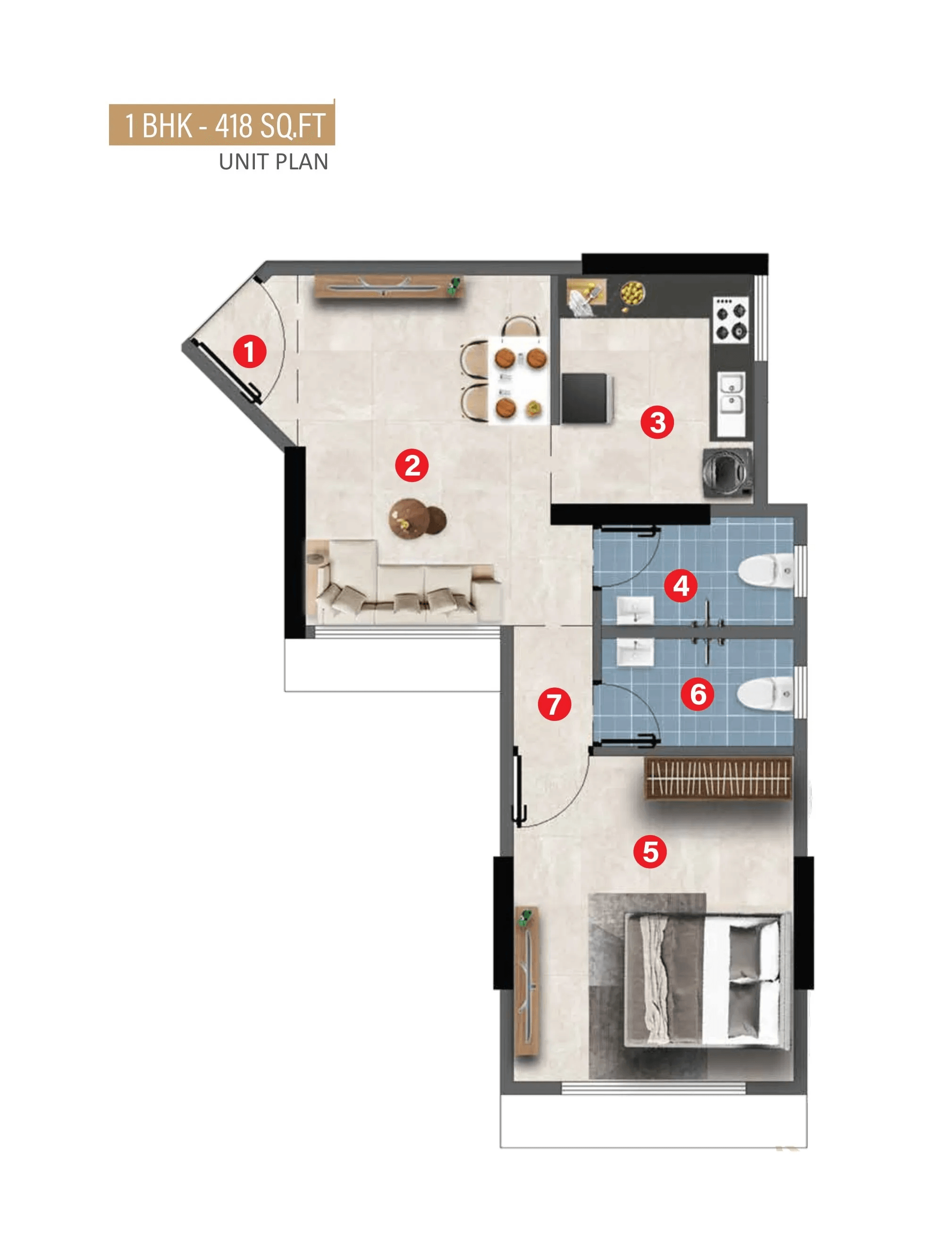 Unit plan - 418 sq.ft.