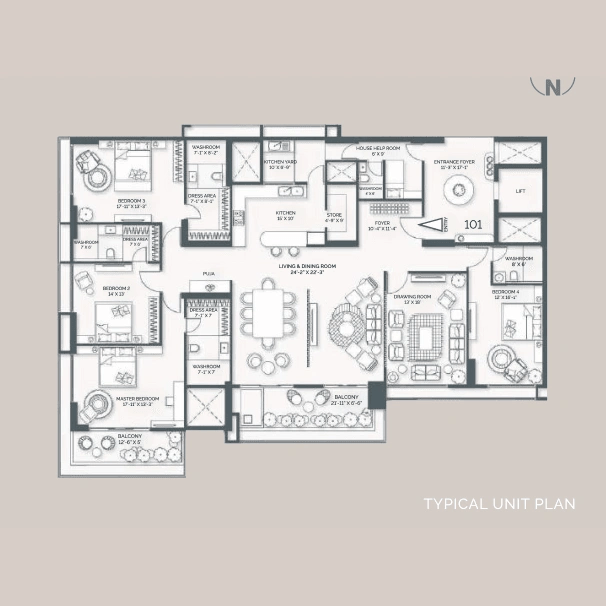 Unit plan - 2808 sq.ft.