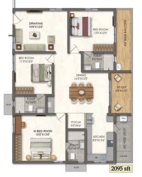 Lansum El Palacio Unit plan - 1466 sq.ft.