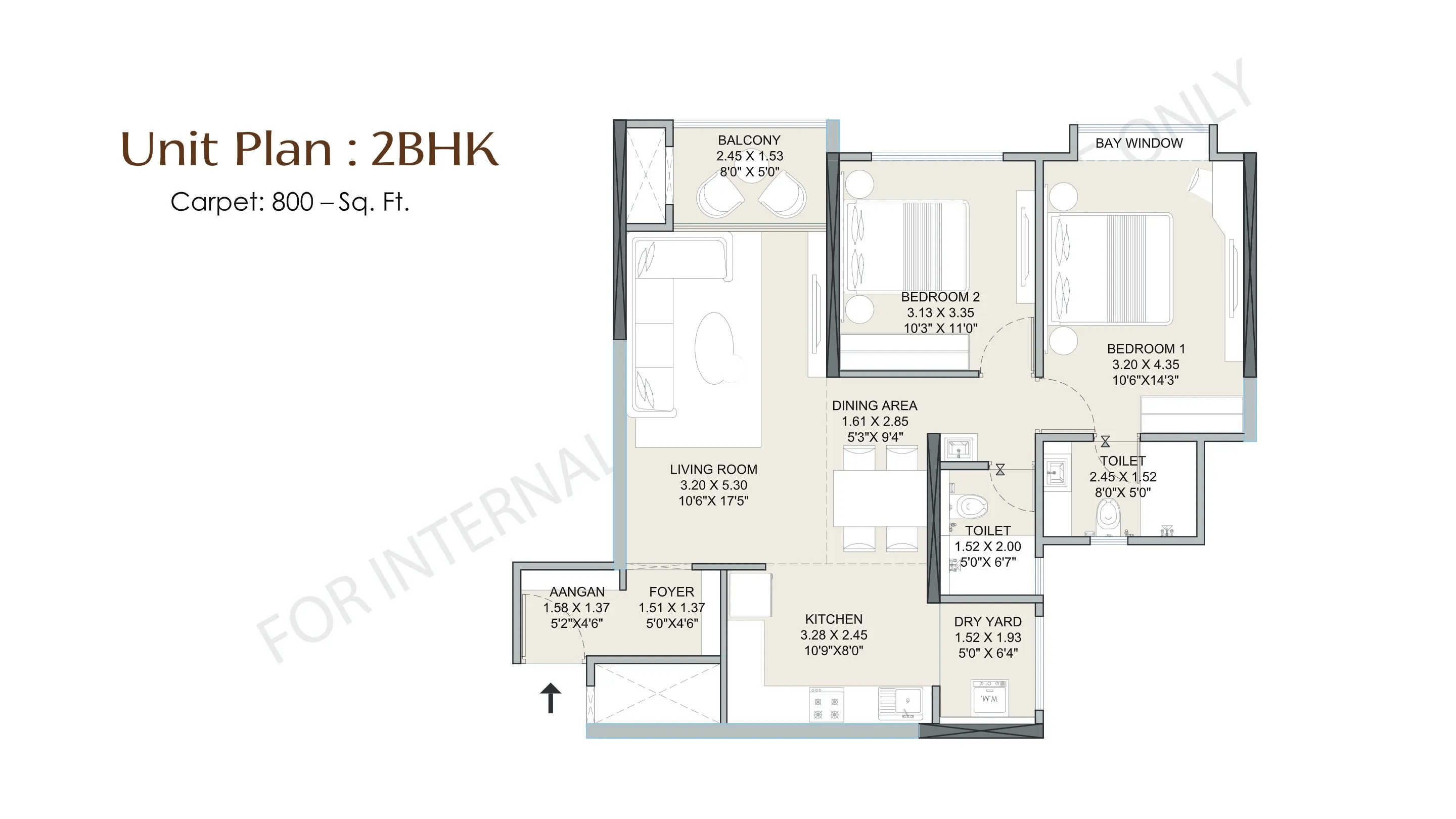Jhamtani Ace Ayodhya Unit plan - 800 sq.ft.
