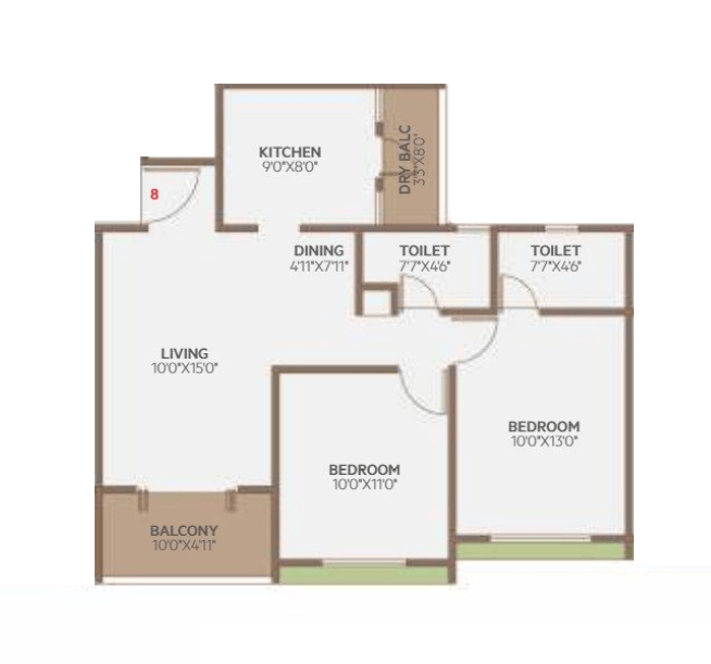Pragati Arista Unit plan - 700 sq.ft.