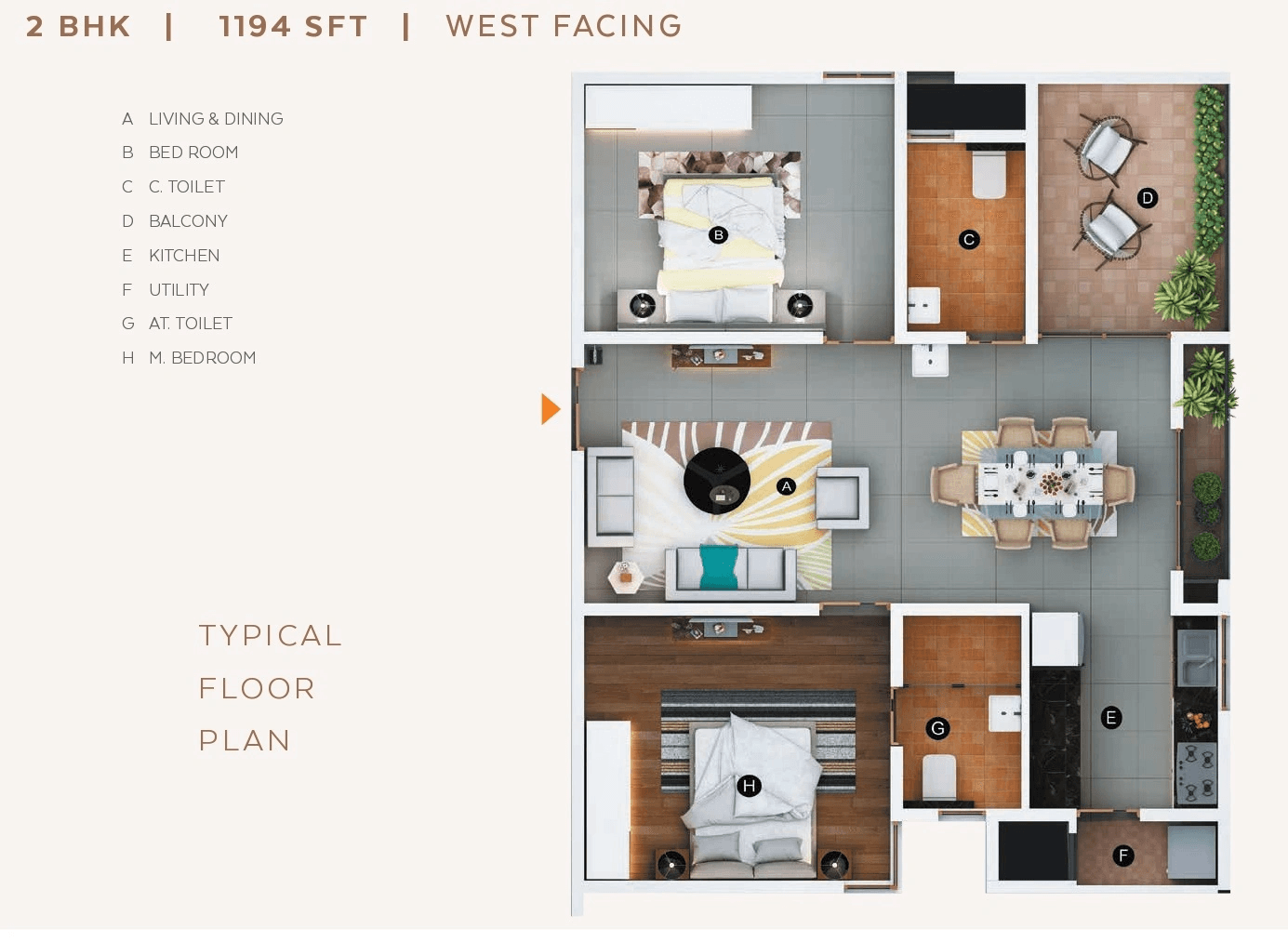 Unit plan - 836 sq.ft.