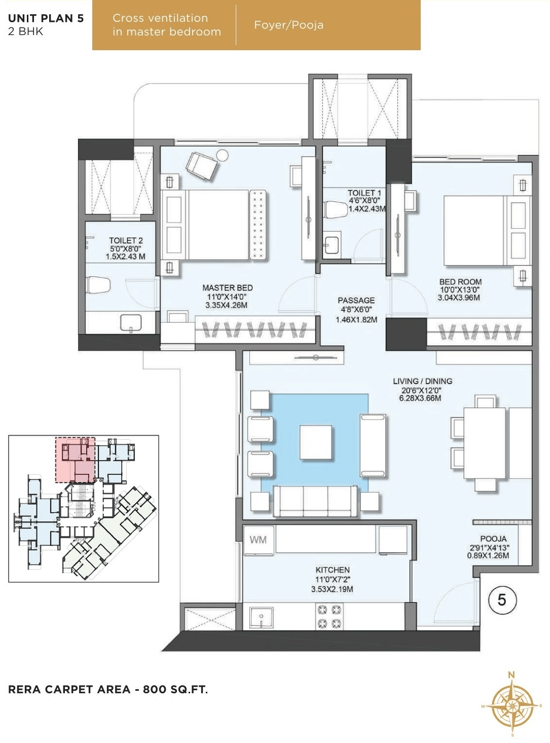 J Gala Arham Imperia Unit plan - 800 sq.ft.