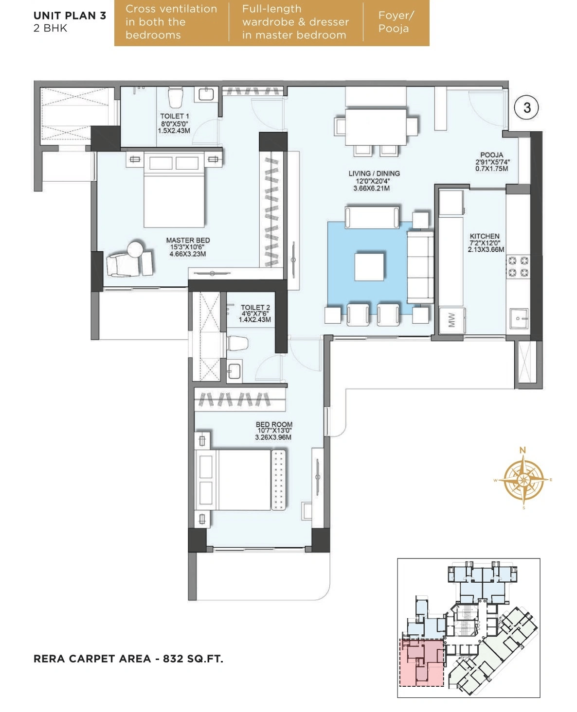 J Gala Arham Imperia Unit plan - 832 sq.ft.