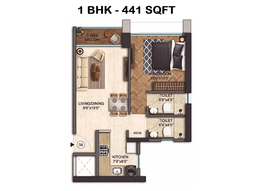 Unit plan - 441 sq.ft.