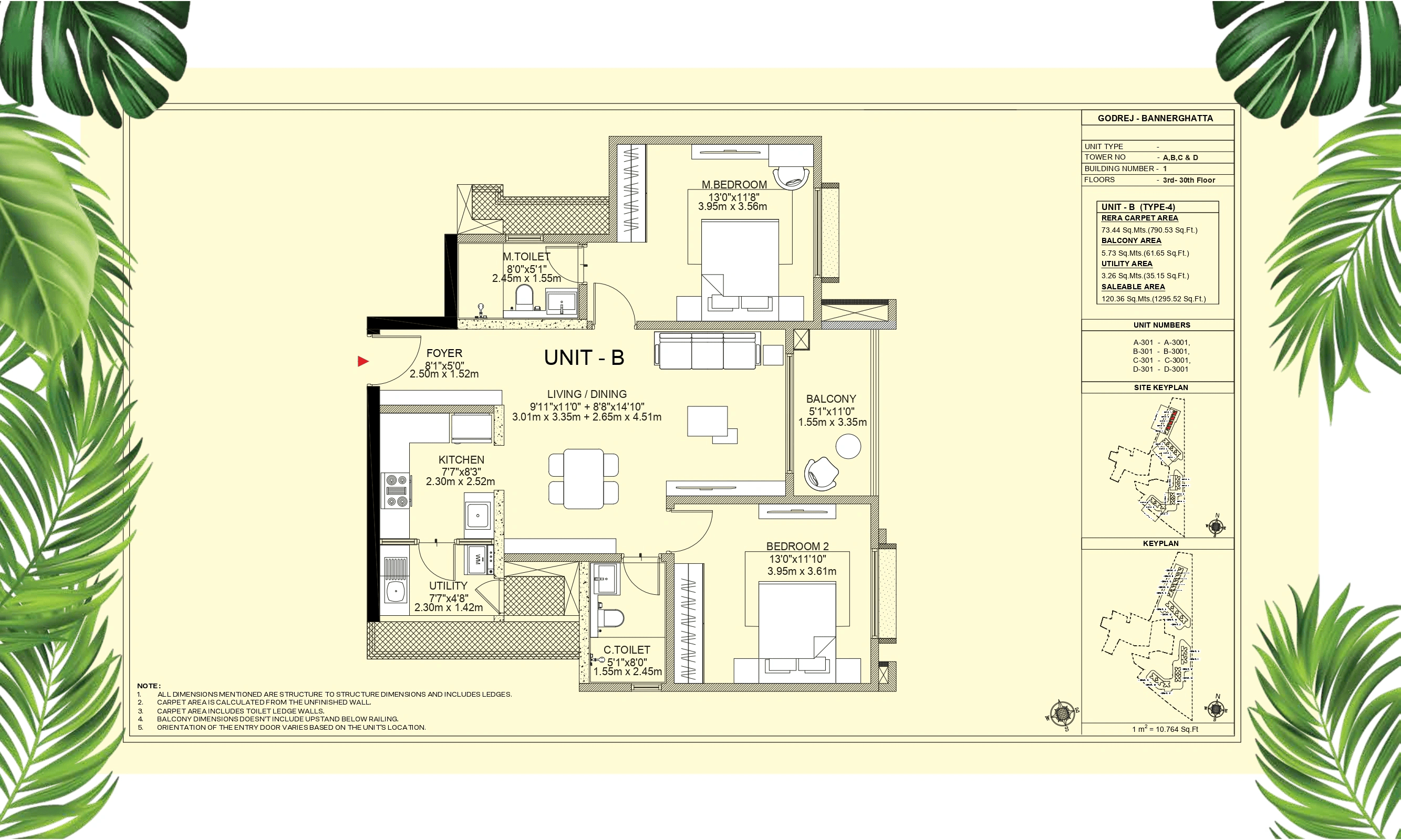 Godrej Vanantara Unit plan - 1200 sq.ft.