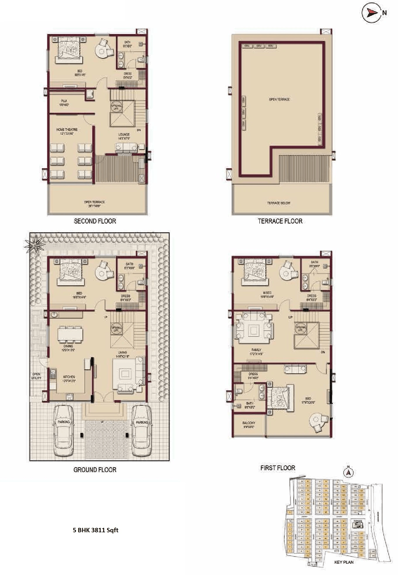 Casagrand Crestwood Unit plan - 3090 sq.ft.