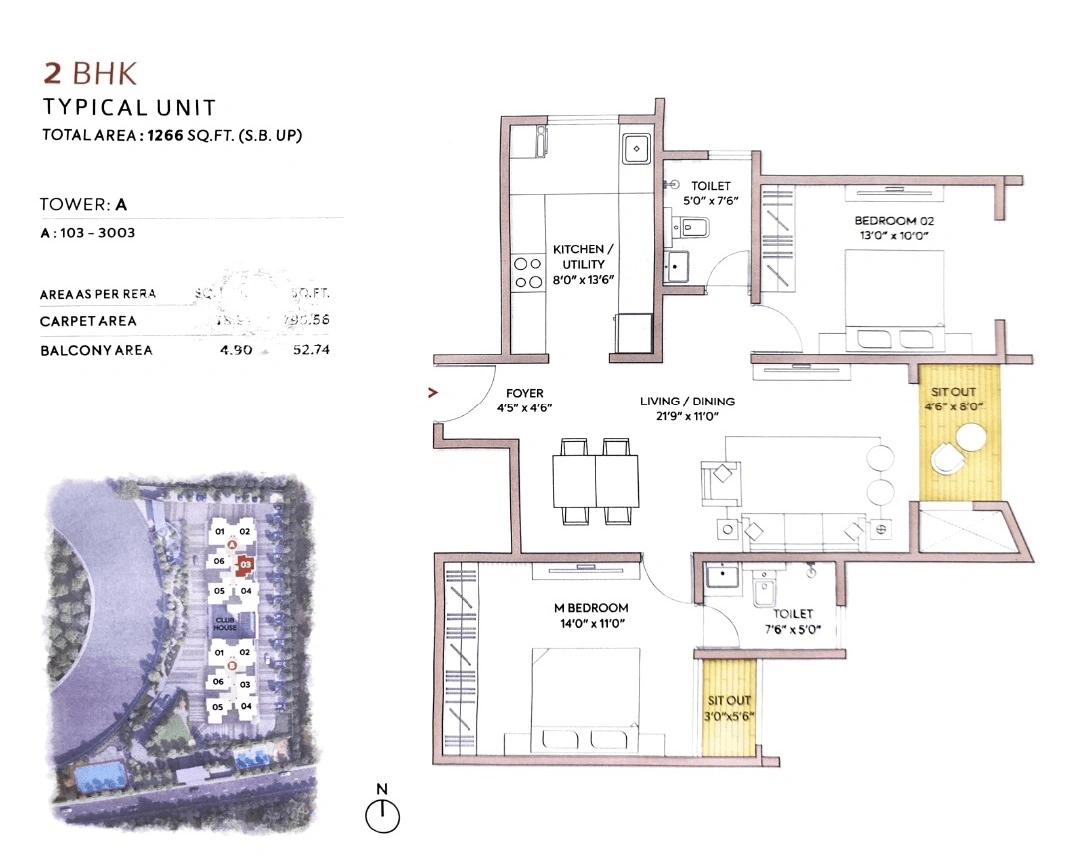 Goyal Electronic City Unit plan - 795 sq.ft.