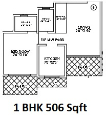 Ritz Life Unit plan - 506 sq.ft.