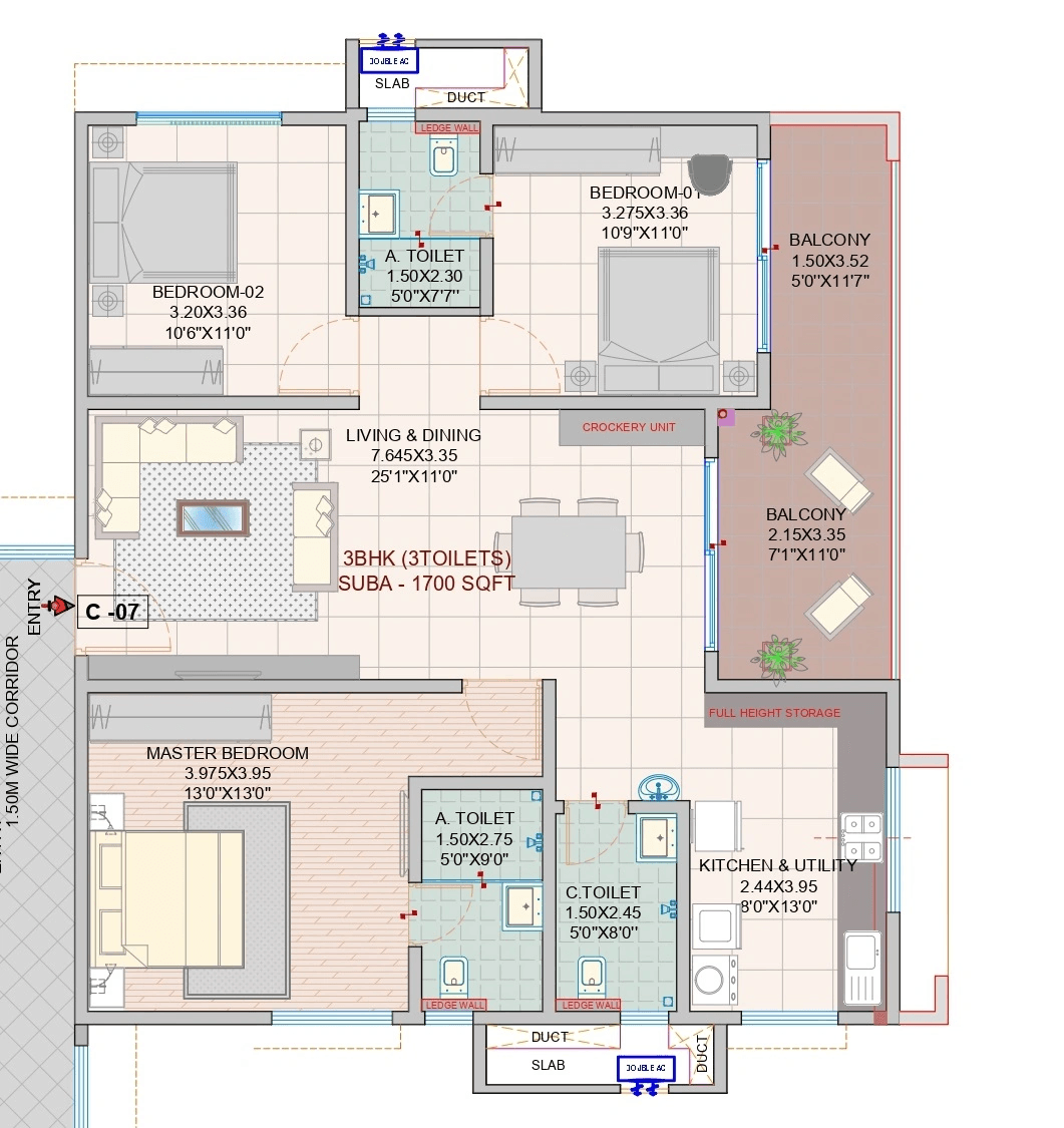 Unit plan - 1224 sq.ft.