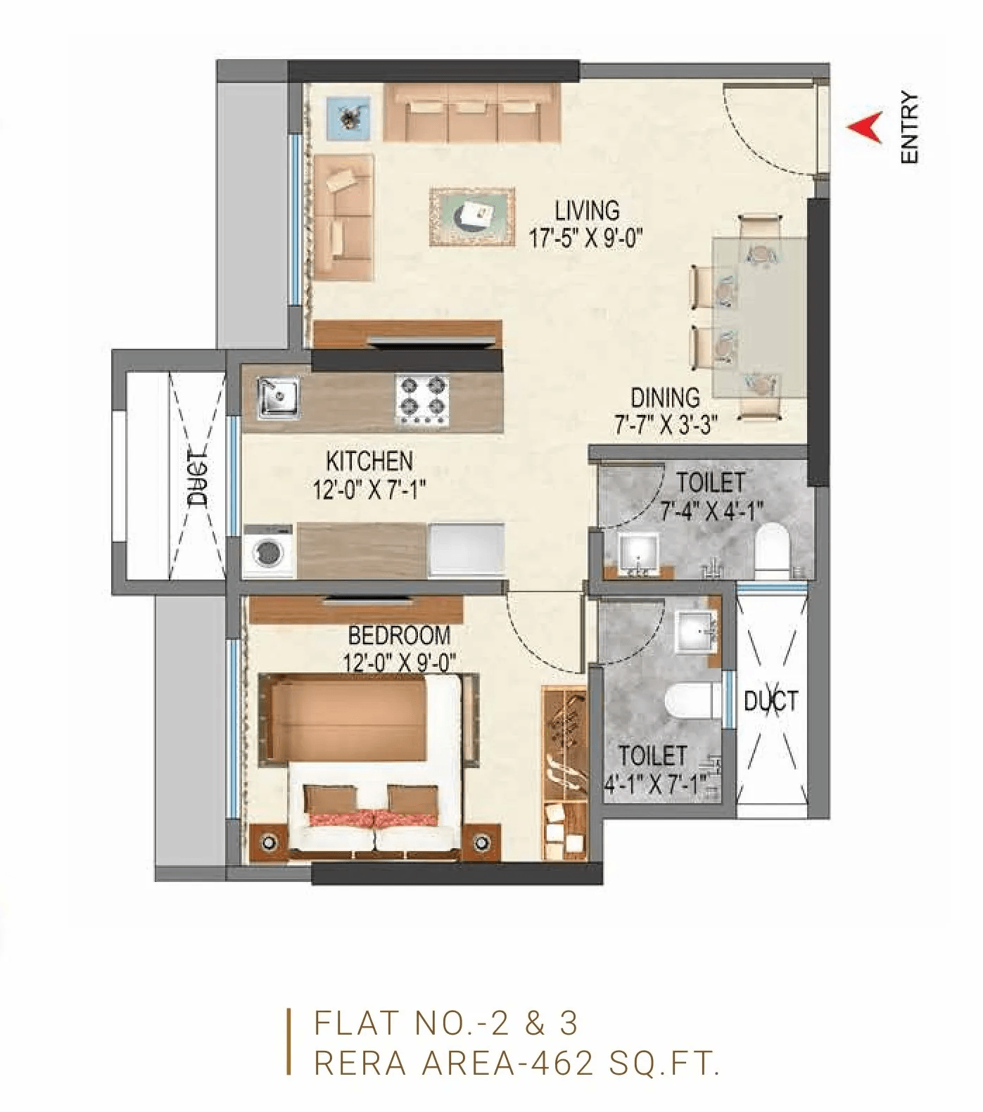 Unit plan - 462 sq.ft.