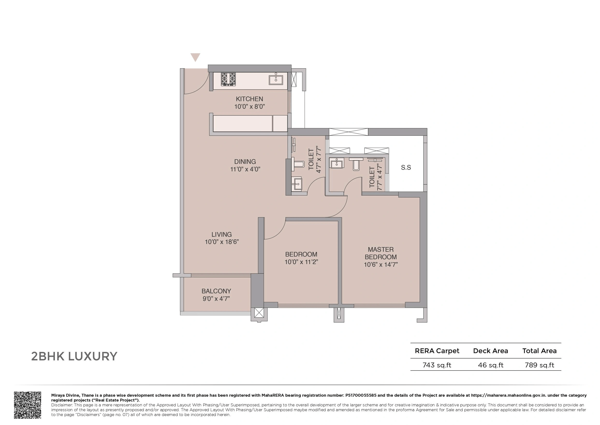 Miraya Trinity Unit plan - 789 sq.ft.