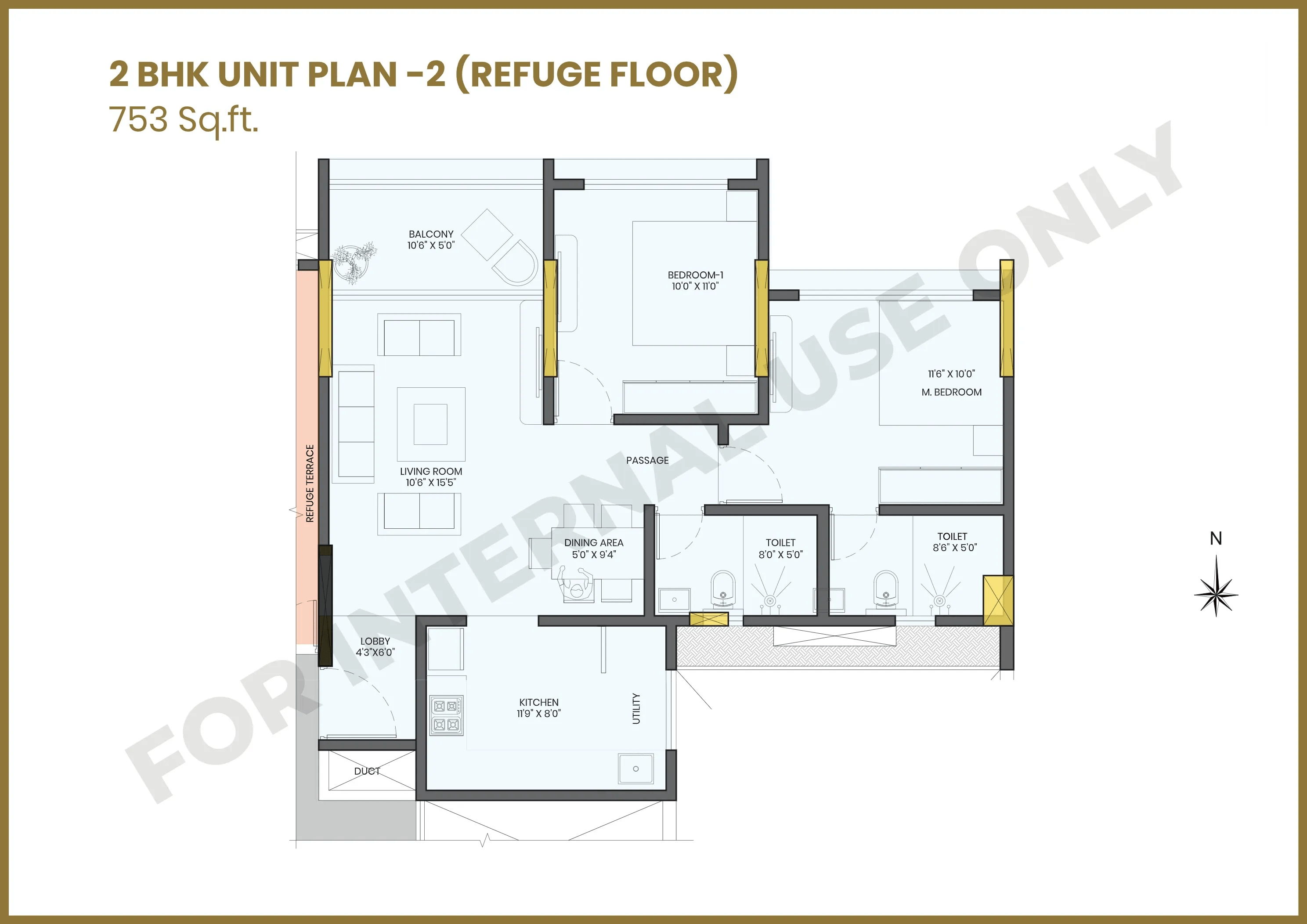 Gandharv Leela Unit plan - 750 sq.ft.