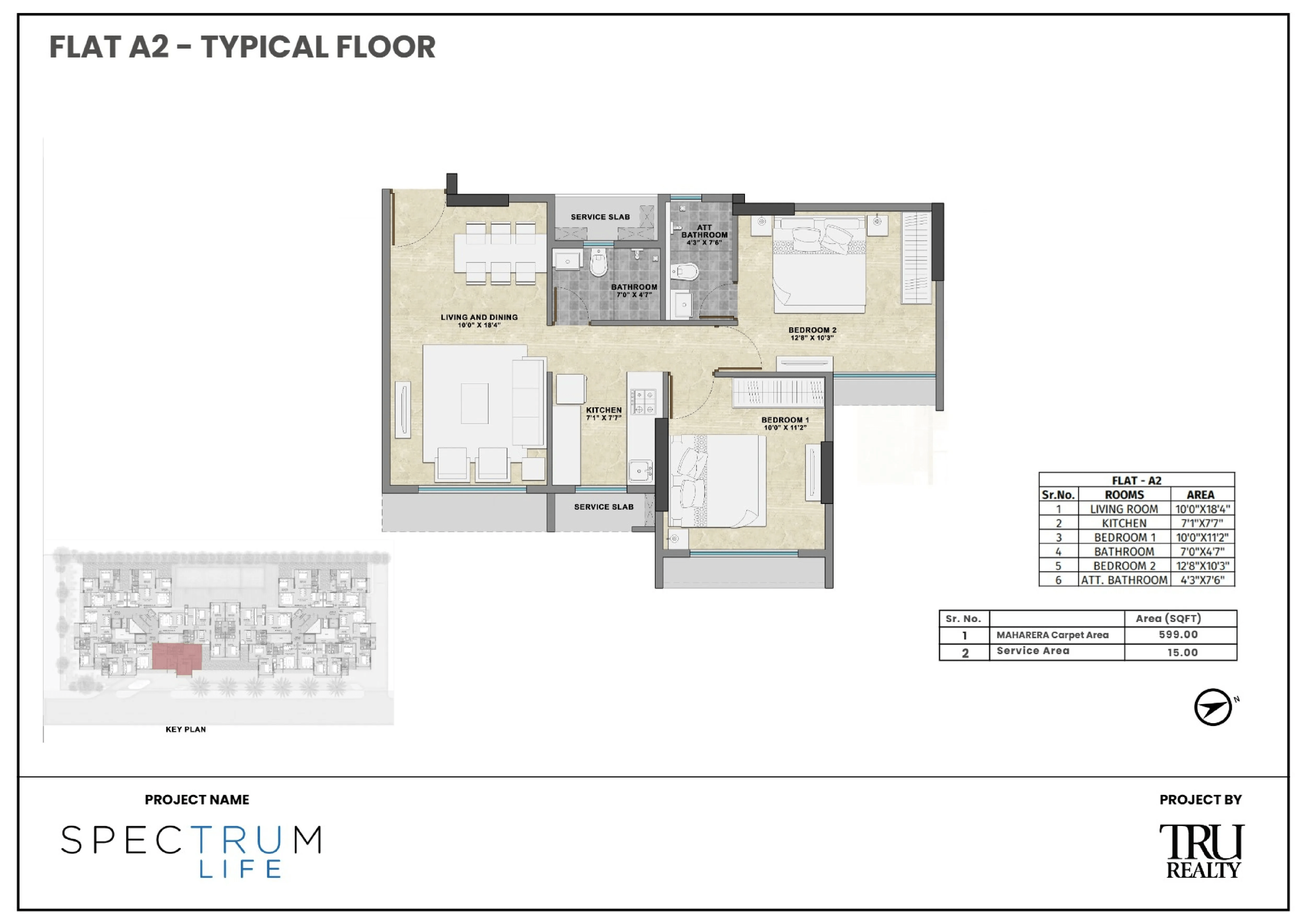 TRU Spectrum Life Unit plan - 614 sq.ft.