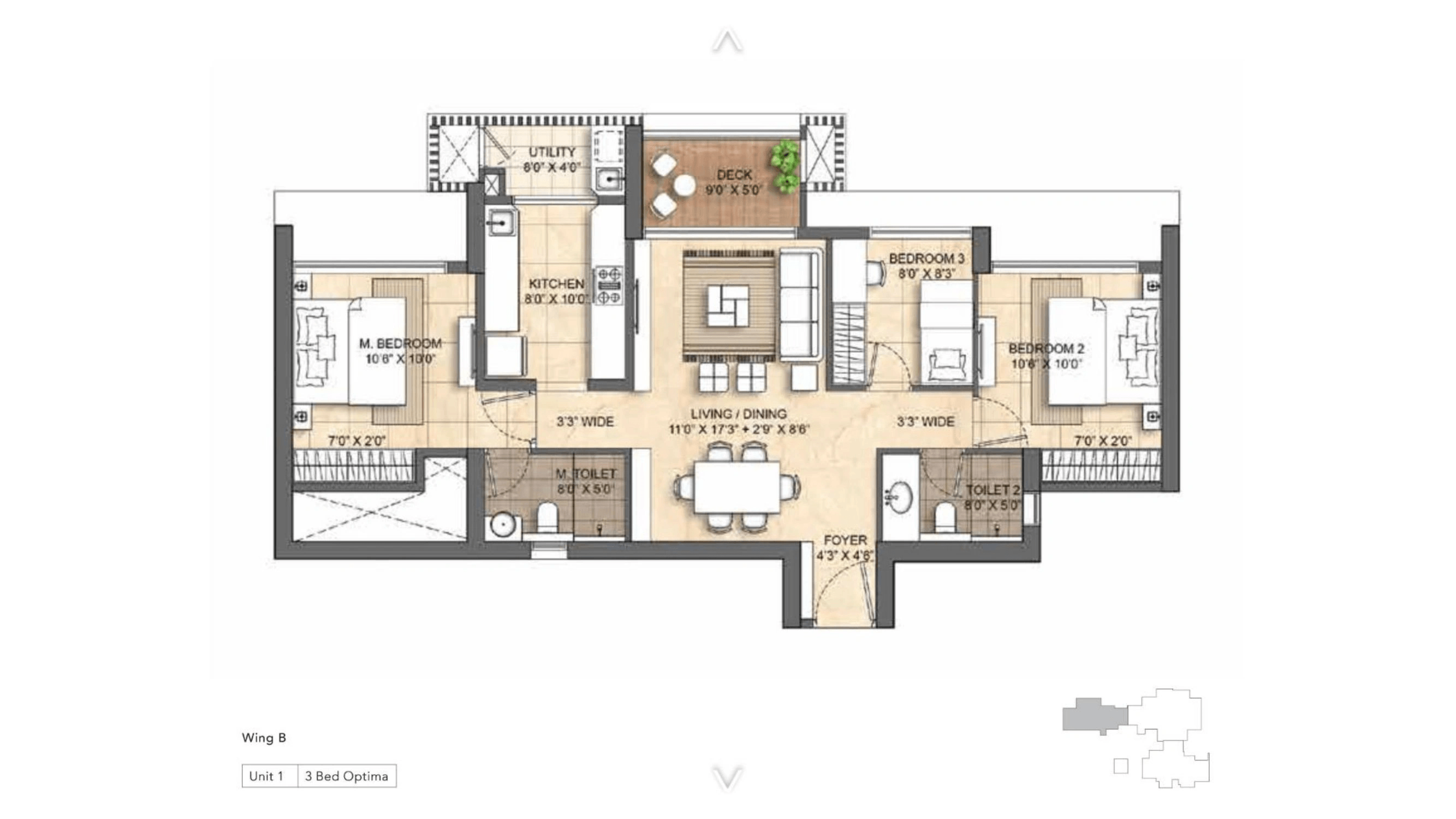 Unit plan - 879 sq.ft.