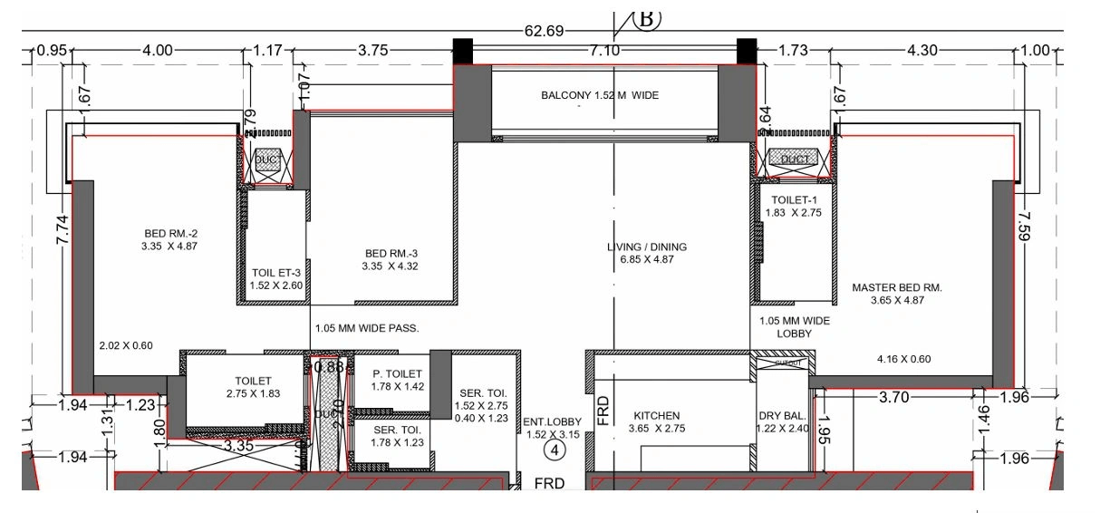 Godrej Avenue Eleven Unit plan - 1674 sq.ft.