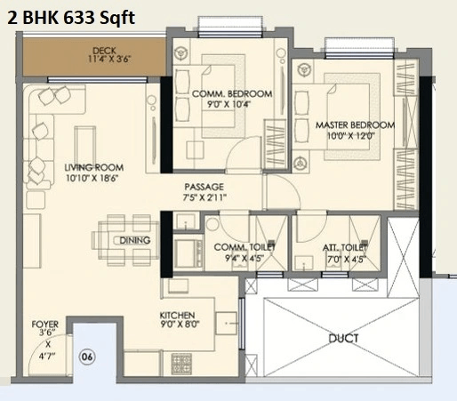 Unit plan - 663 sq.ft.