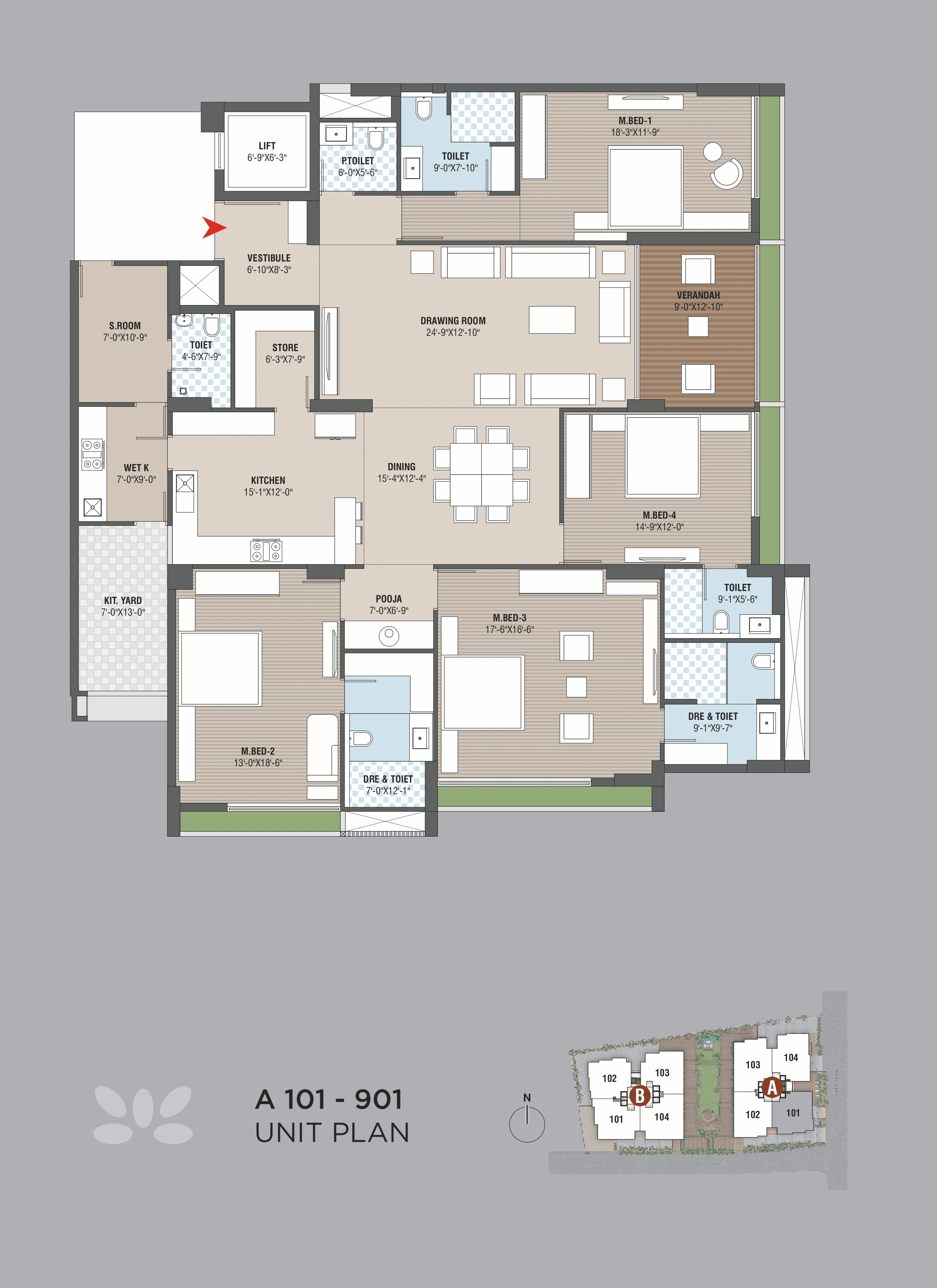 Maruti Aatman Unit plan - 2301 sq.ft.