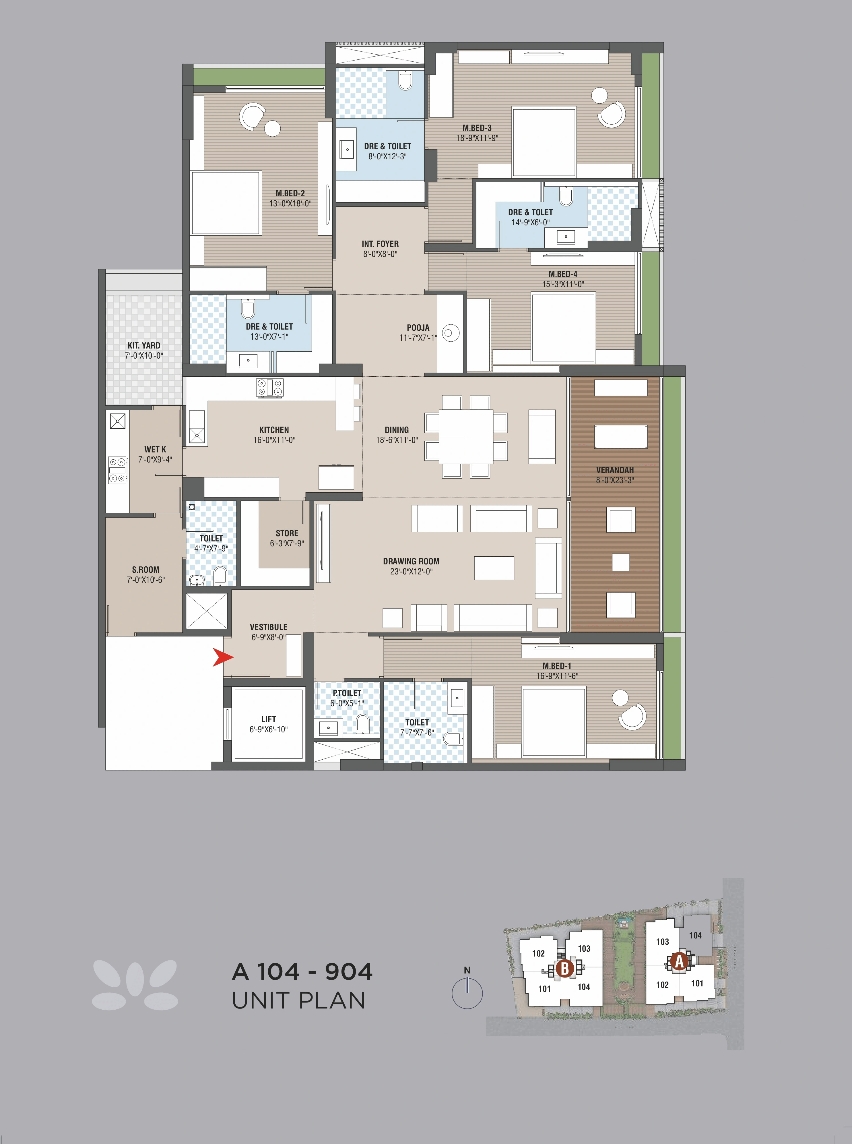 Maruti Aatman Unit plan - 2361 sq.ft.