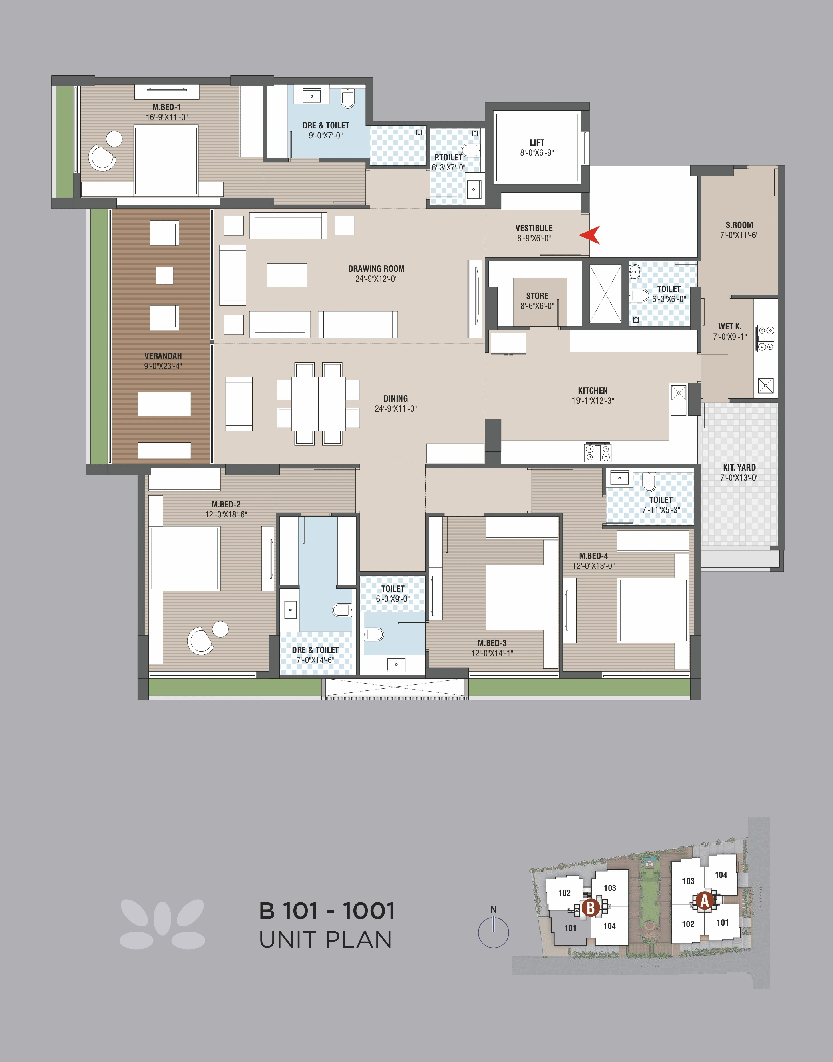 Maruti Aatman Unit plan - 2412 sq.ft.