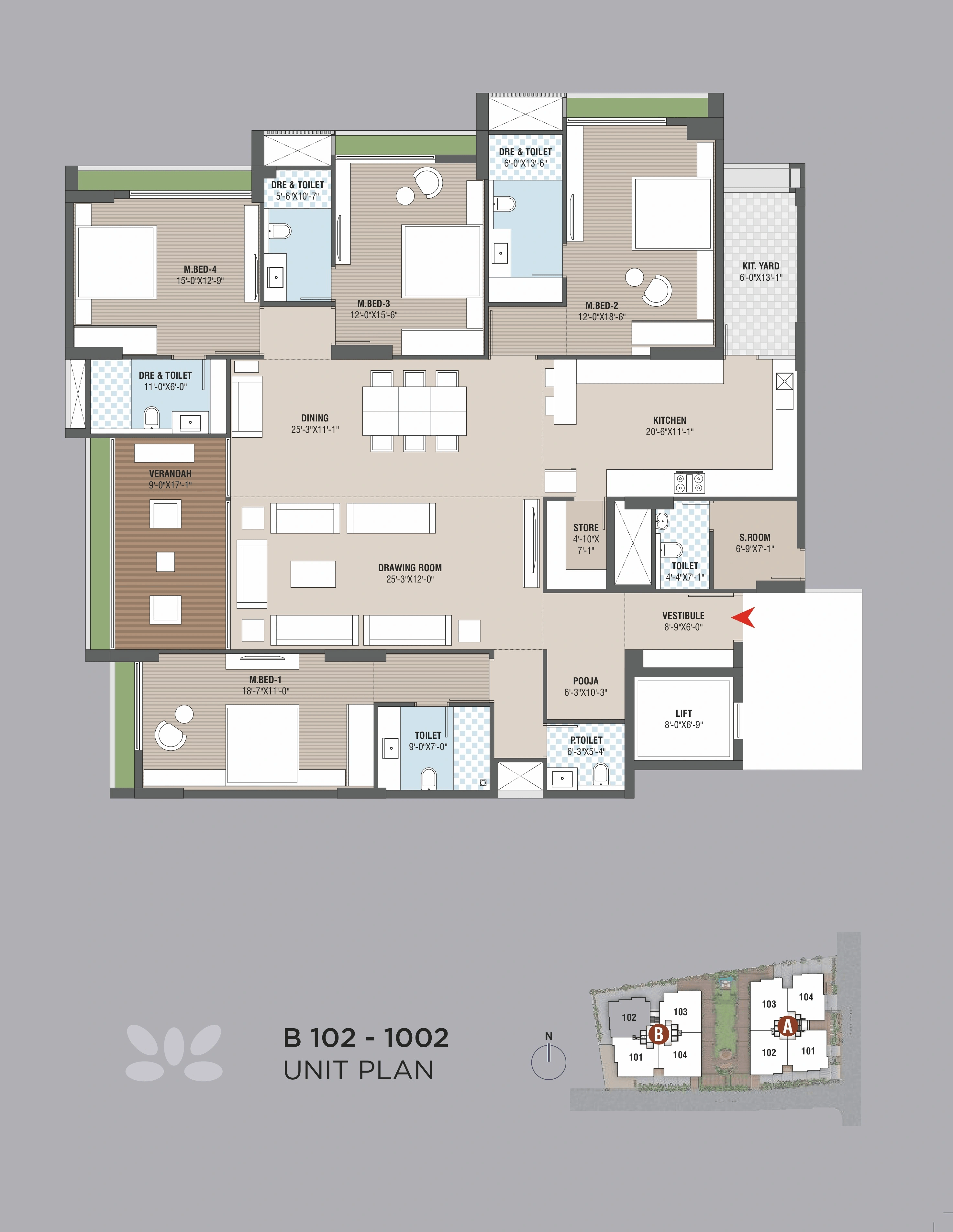Maruti Aatman Unit plan - 2428 sq.ft.