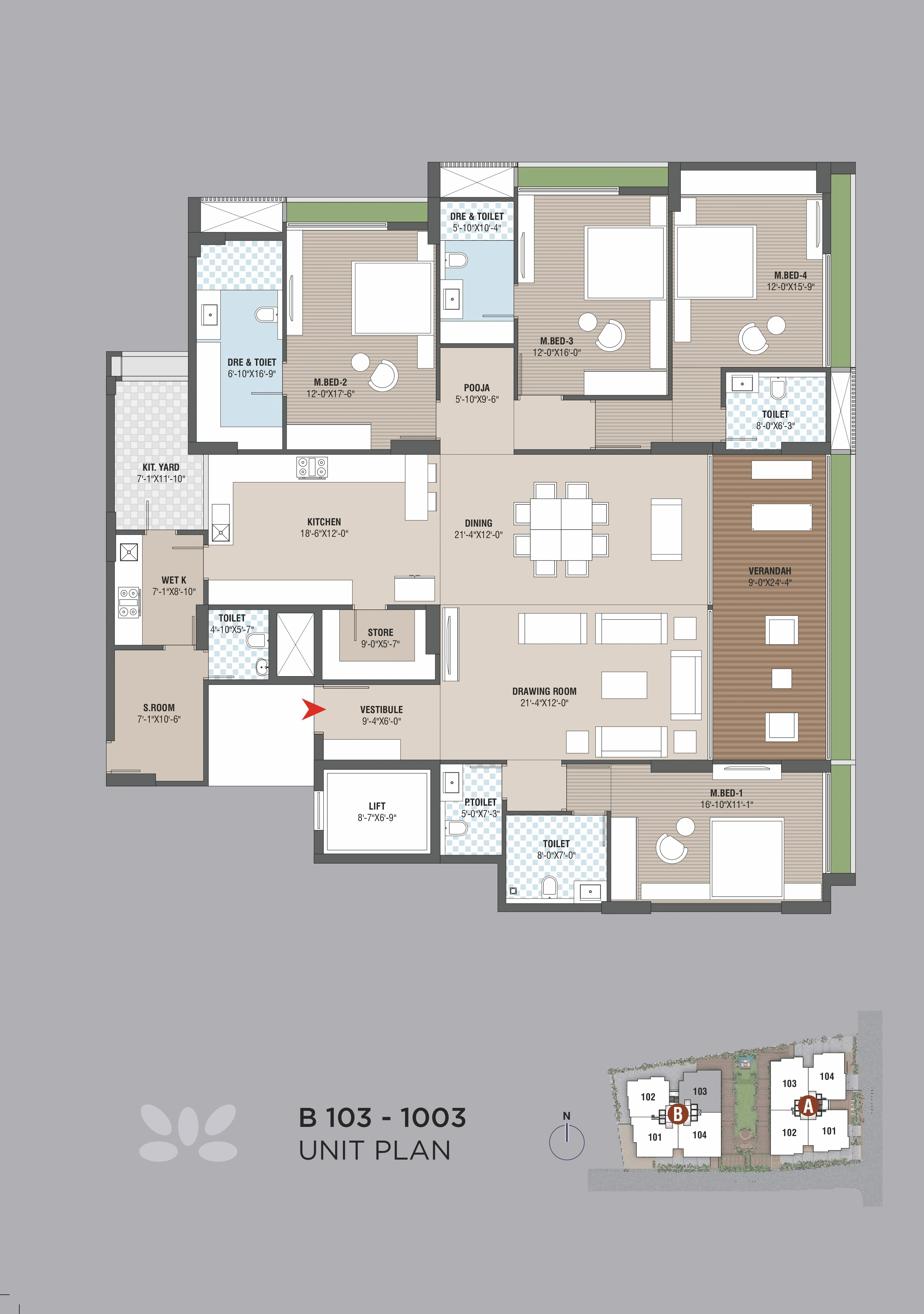 Maruti Aatman Unit plan - 2561 sq.ft.