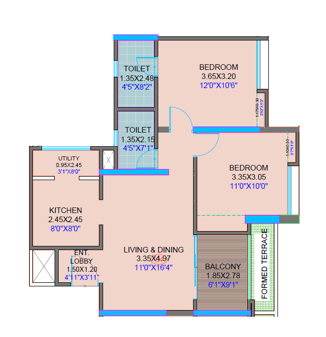 Sukhwani Verde Unit plan - 770 sq.ft.
