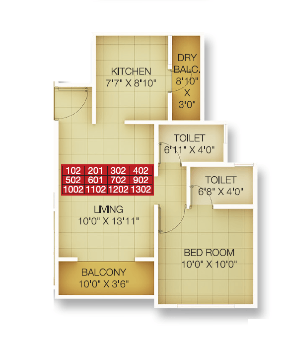 Unit plan - 479 sq.ft.