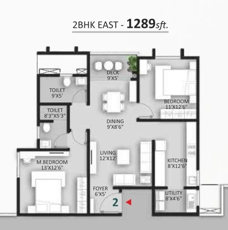 Ankuraa Pristine Park Unit plan - 831 sq.ft.