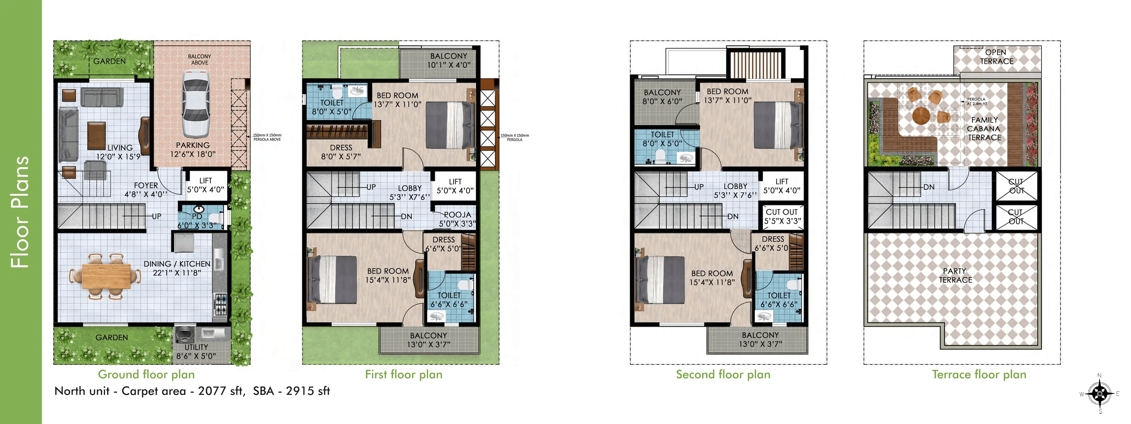 Unit plan - 2077 sq.ft.