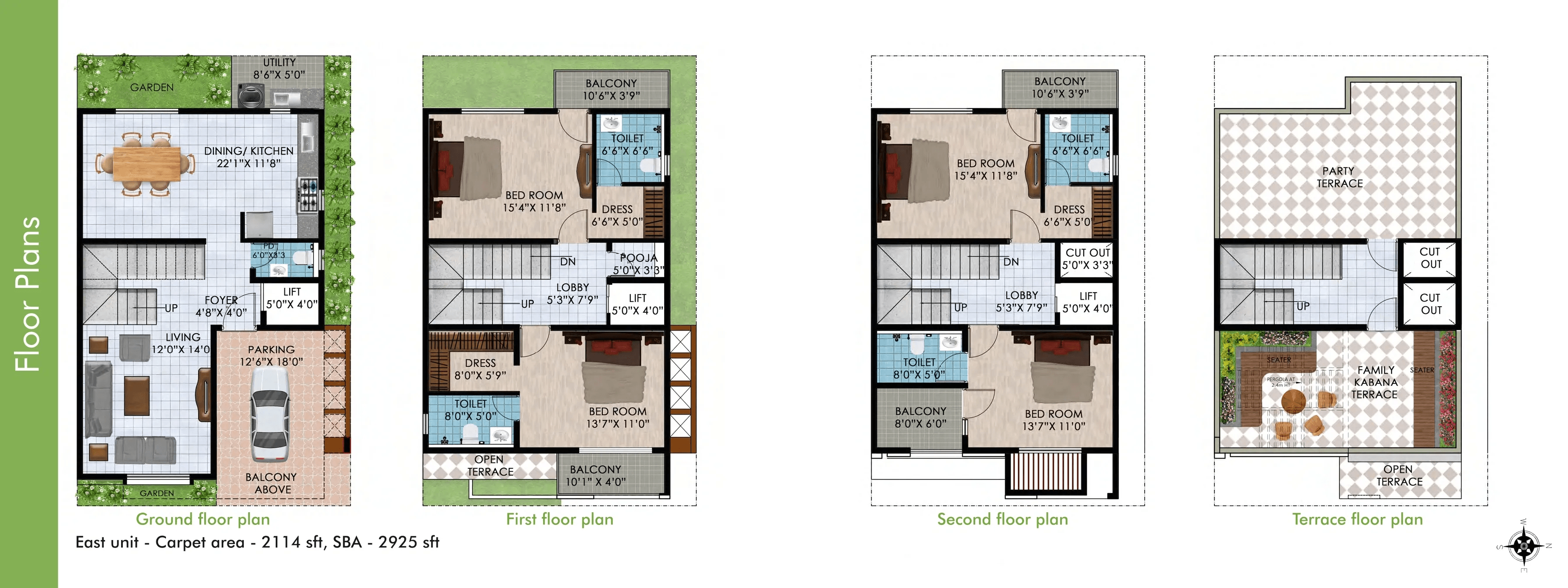 VSPR Bhuvana Boulevard Unit plan - 2114 sq.ft.