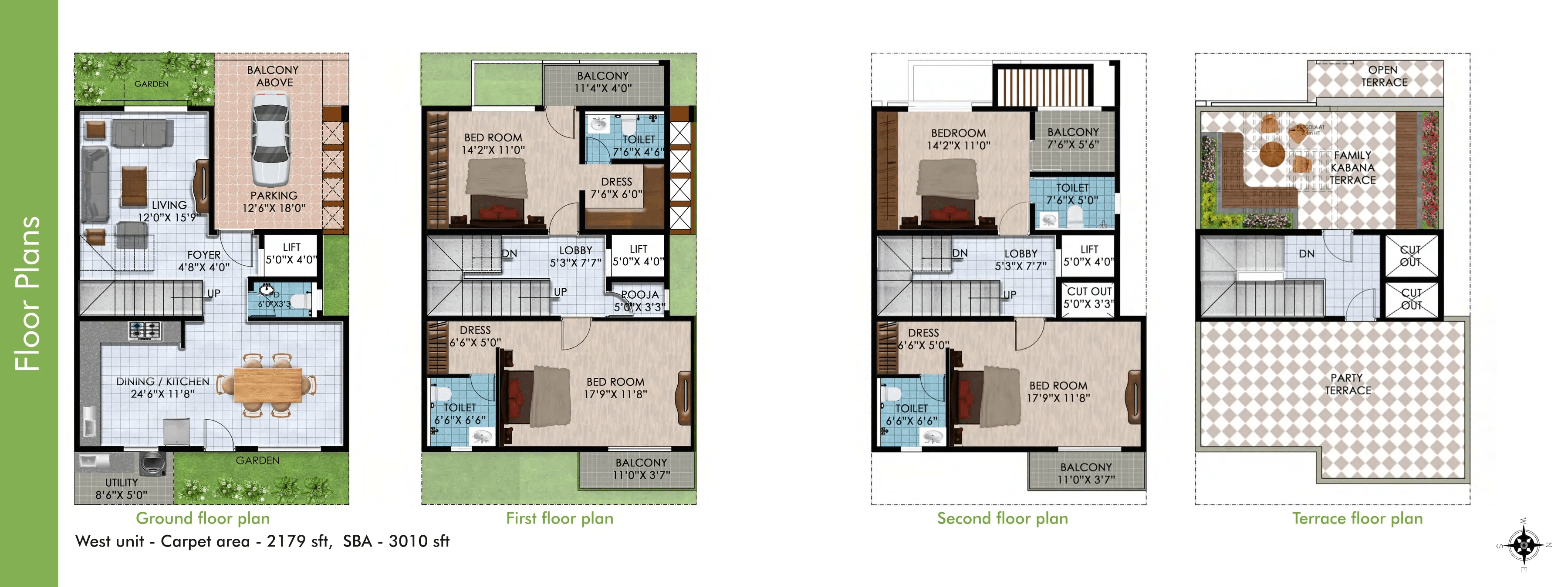 VSPR Bhuvana Boulevard Unit plan - 2179 sq.ft.