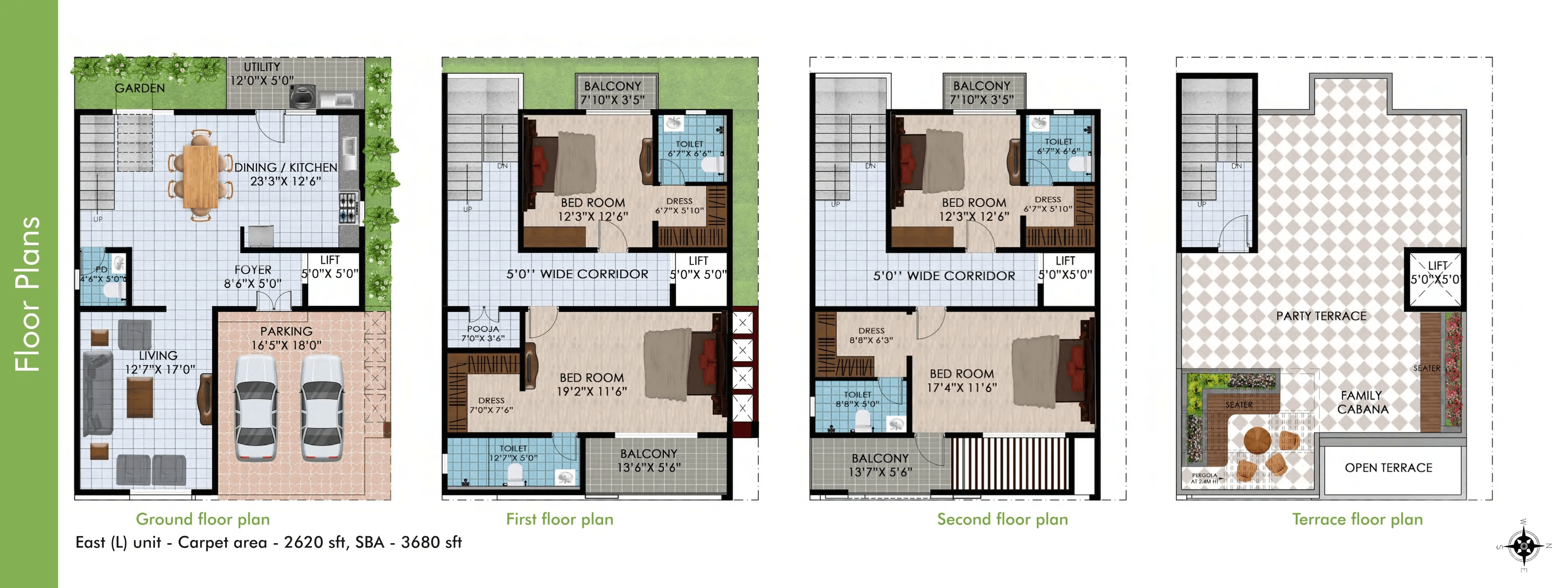 VSPR Bhuvana Boulevard Unit plan - 2620 sq.ft.
