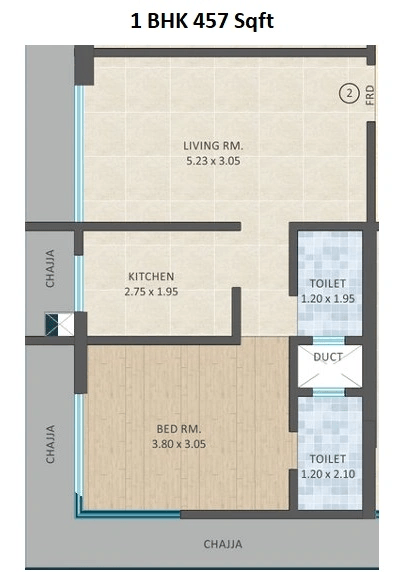 Emperia Legacy Unit plan - 457 sq.ft.
