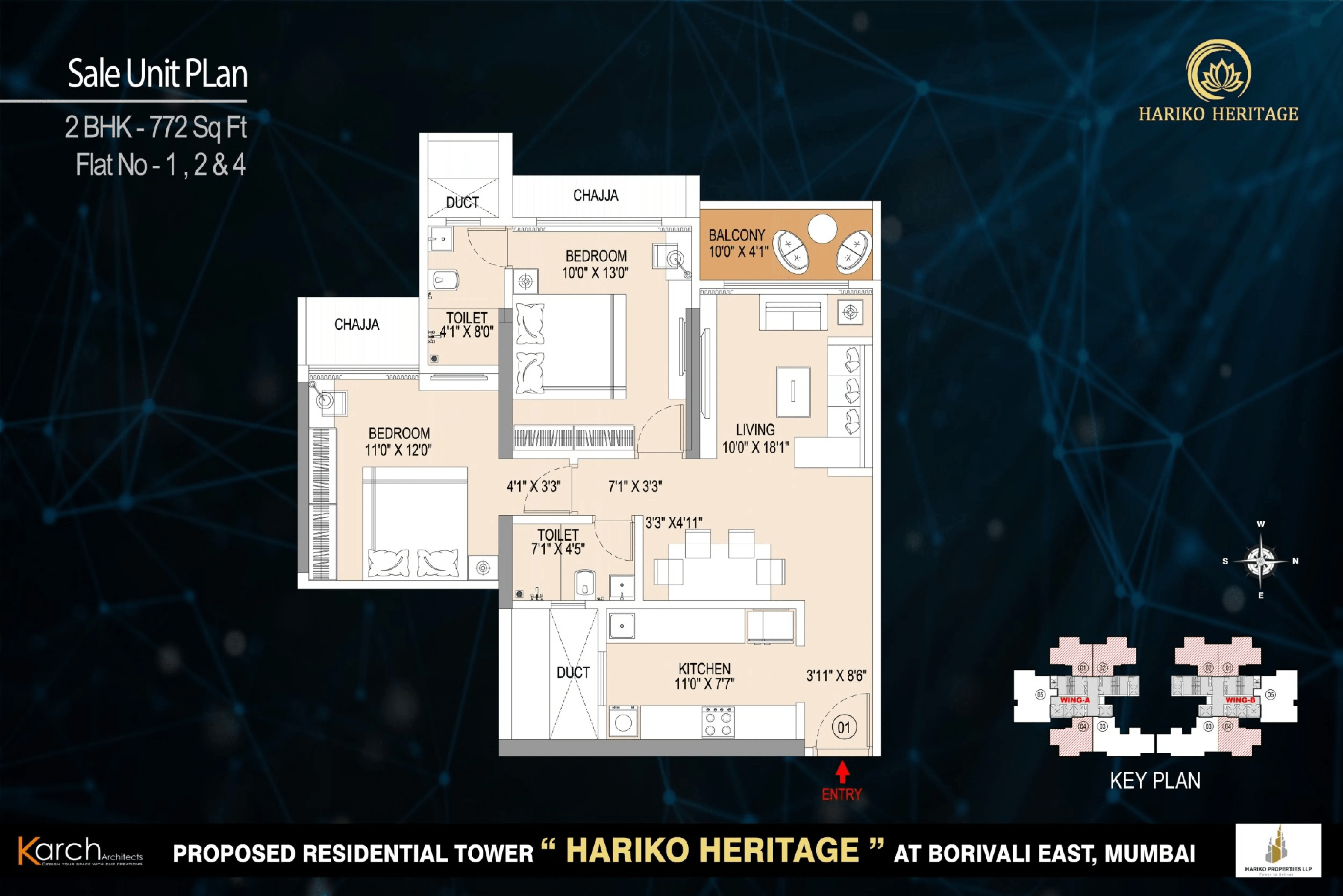 Hariko Heritage Unit plan - 772 sq.ft.