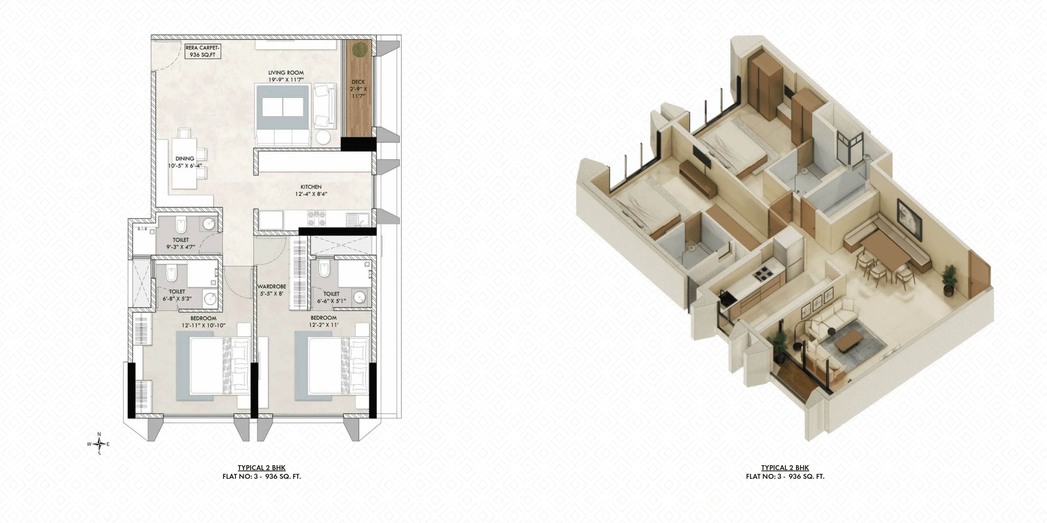 Aayushi Urban Frames Unit plan - 936 sq.ft.