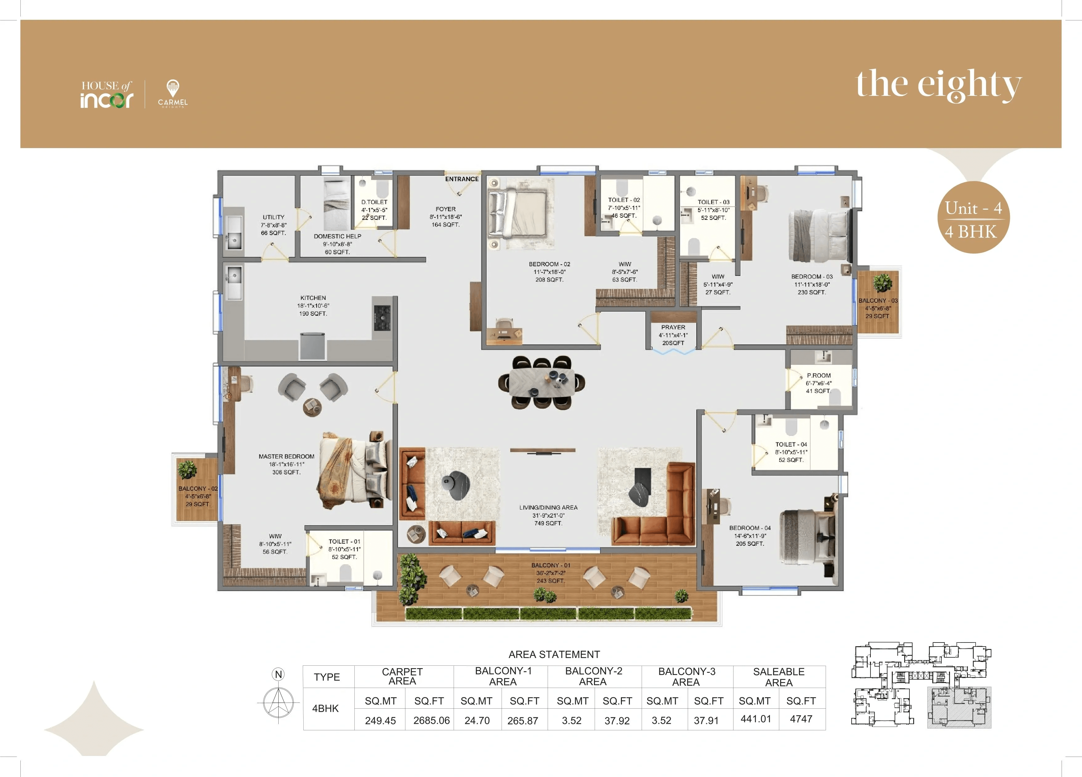 Incor Carmel Heights Unit plan - 2685 sq.ft.