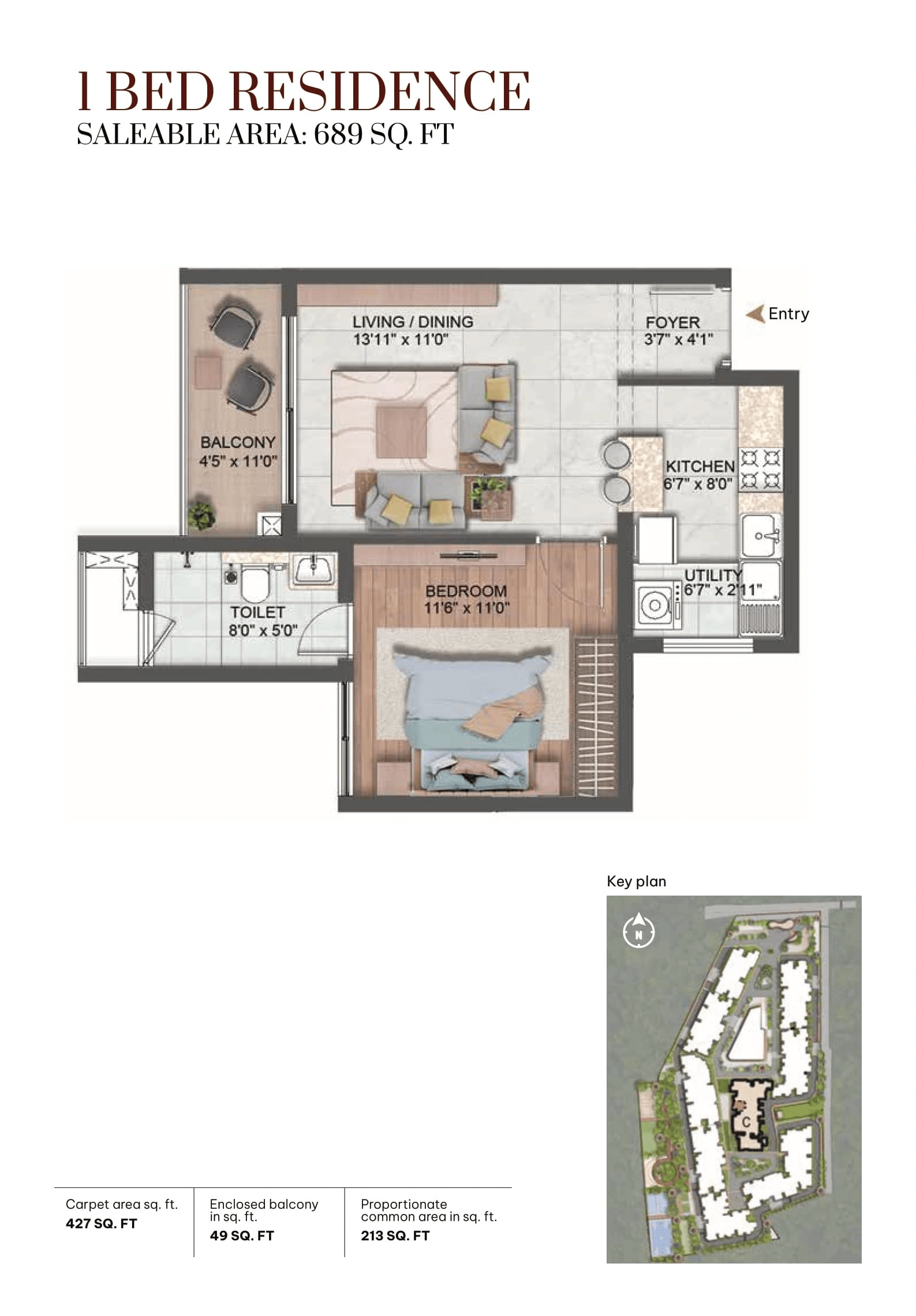 Unit plan - 475 sq.ft.