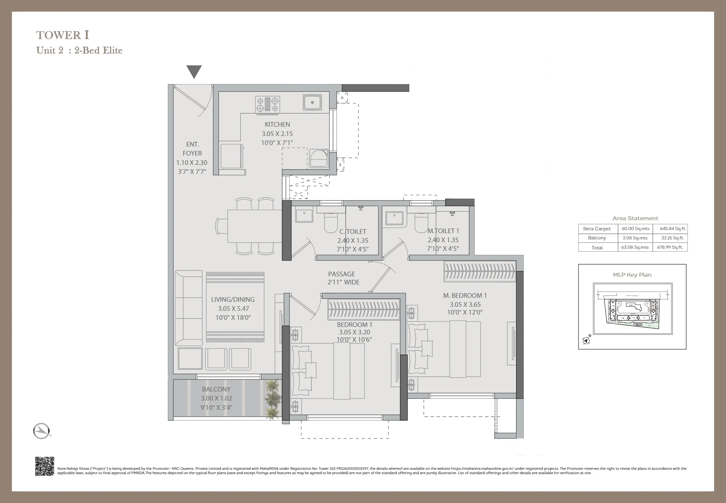 Unit plan - 679 sq.ft.